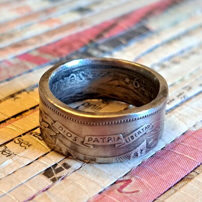 DOMINICAN REPUBLIC Coin Ring Made With Genuine Foreign Coin Central America Island Jewelry Gift Unique Cultural Jewelry Wedding Anniversary - image5